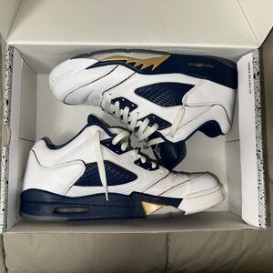 Nike Air Jordan 5 V Retro Low Dunk From Above Men’s Size 11 | Navy Gold